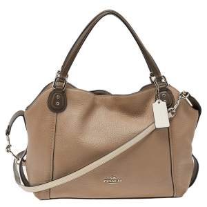 Coach Beige/Brown Leather Tote