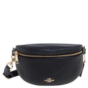 Coach Black Pebbled Leather Waist Belt Bag