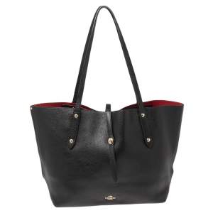Coach Black Pebbled Leather Market Shopper Tote