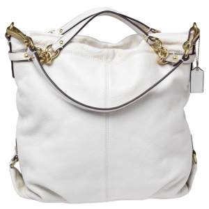 Pre Owned Coach Off White Leather Large Brooke Hobo