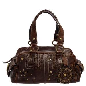 Coach Brown Leather Mia Studded Satchel