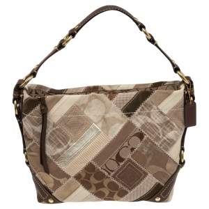 Coach Multicolor Canvas, Leather and Suede Patchwork Hobo 