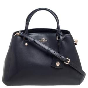 Pre Owned Coach Black Leather Christie Carryall Satchel