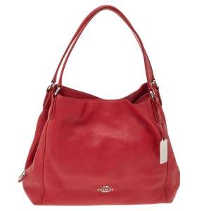 Coach Red Leather Edie Shoulder Bag