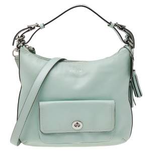 Pre Owned Coach Mint Green Courtney Legacy Leather Shoulder Bag