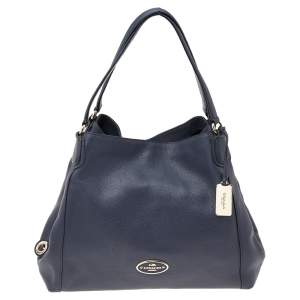 Coach Navy Blue Leather Edie Shoulder Bag