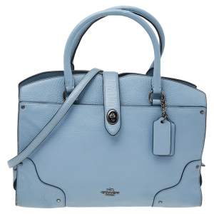 Coach Light Blue Leather Mercer Satchel