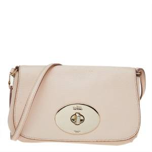 Pre Owned Coach Cream Leather Shoulder Bag