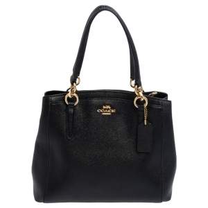Pre Owned Coach Black Leather Mini Christie Carryall Satchel