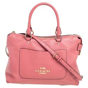 Pre Owned Coach Pink Leather Emma Satchel