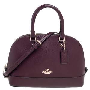 Pre Owned Coach Burgundy Leather Mini Sierra Satchel