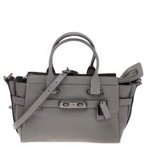 Coach Grey Leather Swagger 27 Carryall Satchel
