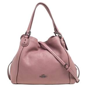 Pre Owned Coach Burnt Pink Leather Edie Satchel