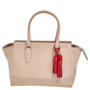 Coach Beige Perforated Leather Legacy Candace Carryall Tote