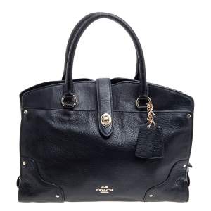 Coach Black Leather Mercer 30 Satchel