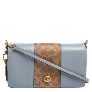 Coach Multicolor Signature Coated Canvas and Leather Dinky Shoulder Bag