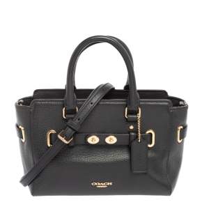 Coach Black Leather Swagger Satchel