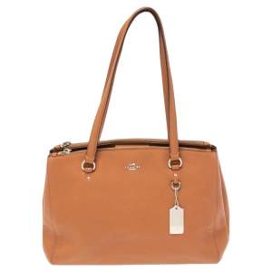 Coach Caramel Brown Leather Stanton Carryall Satchel
