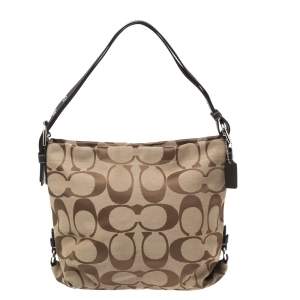 Coach Beige Signature Canvas Hobo