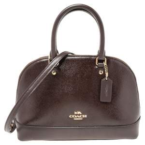Coach Burgundy Patent and Leather Mini Sierra Satchel