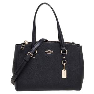Pre Owned Coach Black Leather Mini Christie Carryall Satchel