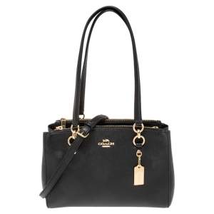 Coach Black Leather Etta Carryall Satchel