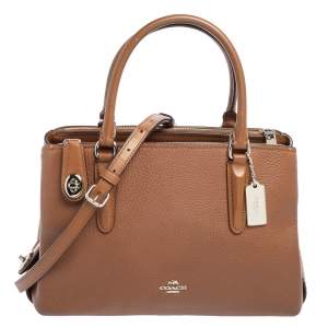 Pre Owned Coach Brown Leather Brooklyn Carryall Satchel