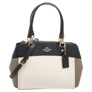 Pre Owned Coach Multicolor Leather Mini Brooke Carryall Satchel