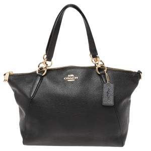 Pre Owned Coach Black Leather Small Kelsey Satchel