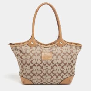 Coach Beige/Tan Signature Canvas Bleecker Tote