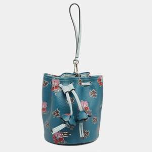 Coach Multicolor Printed Coated Canvas Wristlet Bucket Bag