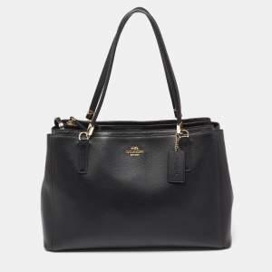 Coach Black Leather Double Zip Tote