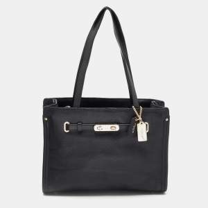 Coach Black Leather Swagger Tote