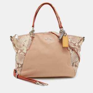 Coach Multicolor Python Embossed and Leather Small Kelsey Satchel