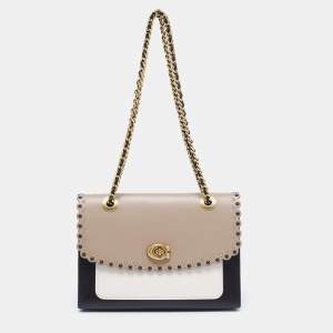 Coach Multicolor Scallop Studded Leather Parker Shoulder Bag