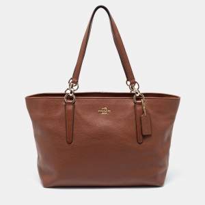 Pre Owned Coach Brown Leather Tote