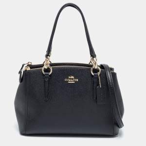 Coach Black Leather Mini Christie Carryall Satchel