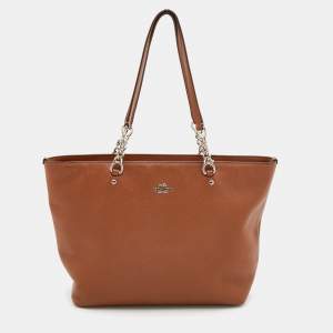 Coach Brown Leather Sophia Chain Tote