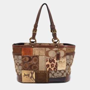 Coach Multicolor Canvas and Leather Patchwork Tote
