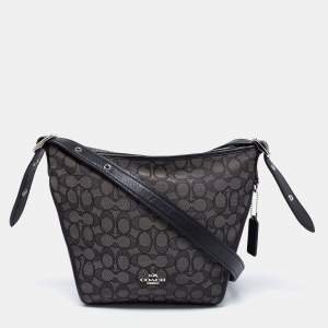 Coach Grey Signature Jacquard Canvas Dufflette Tote