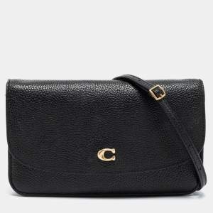 Coach Black Pebble Leather Hayden Foldover Crossbody Bag