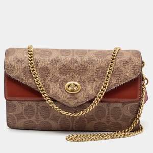 Coach Beige/Tan Signature Coated Canvas and Leather Aster Crossbody Bag
