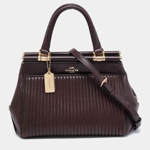 Coach Dark Brown Quilted Leather Grace Satchel