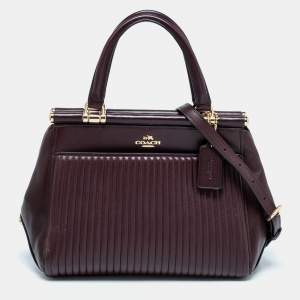 Coach Dark Brown Quilted Leather Grace Satchel