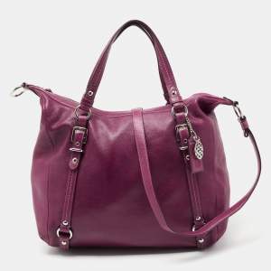 Coach Purple Leather Straps Satchel