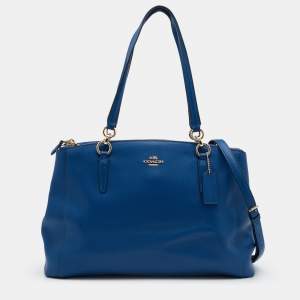 Coach Blue Leather Double Zip Tote