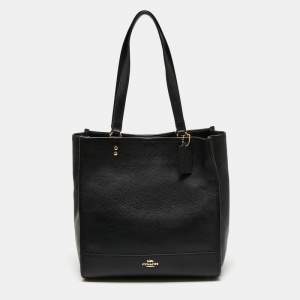 Coach Black Grained Leather Dempsey Shopper Tote