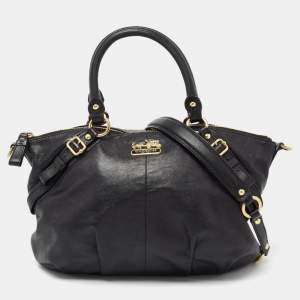 Coach Black Leather Madison Satchel