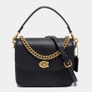 Coach Black Grained Leather Cassie Crossbody Bag