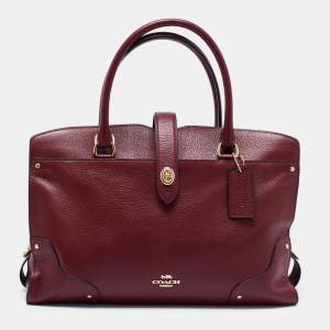 Coach Burgundy Leather Mercer 35 Satchel